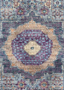 Gray and Purple Wool Persian Rug Tabriz Pattern 4 x 6 - Image 6