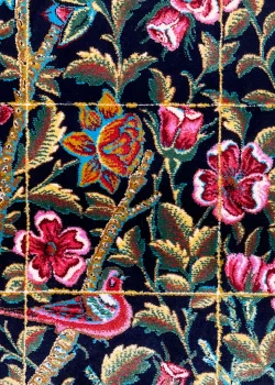 Black and Blue Persian Rug Bird Garden Pattern 3 x 5 - Image 6