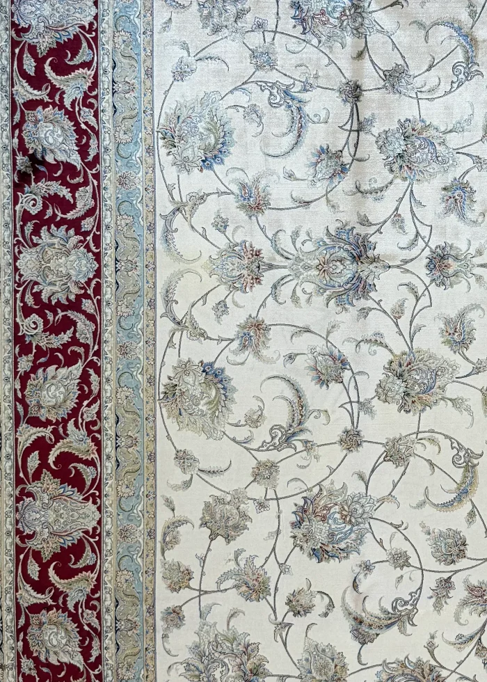 Beige and Red Persian Rug Shah Abbasi Pattern 7 x 9 - Image 3