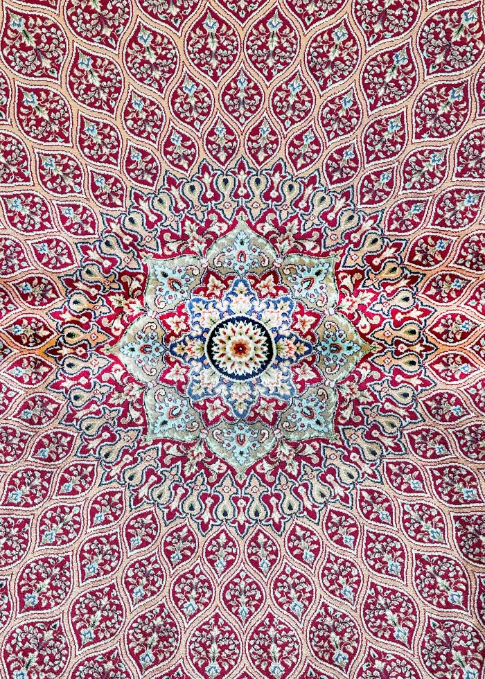 Red and Blue Persian Rug Vanda Pattern 5 x 8 - Image 2