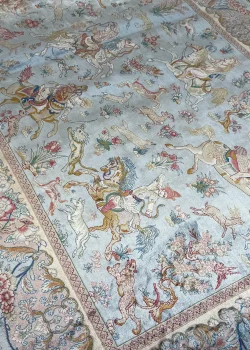 Blue Persian Rug Hunting Pattern 3 x 5 - Image 3
