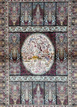 Black and Pink Persian Rug Tile Pattern 4 x 6 - Image 3