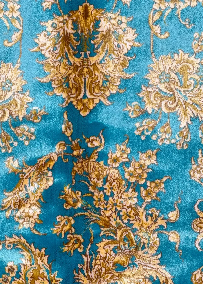Blue and Gold Persian Rug Afshan Pattern 4 x 6 - Image 2
