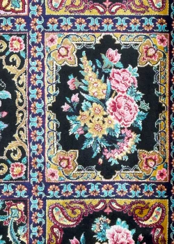 Black and Pink Persian Rug Tile Pattern 4 x 6 - Image 6