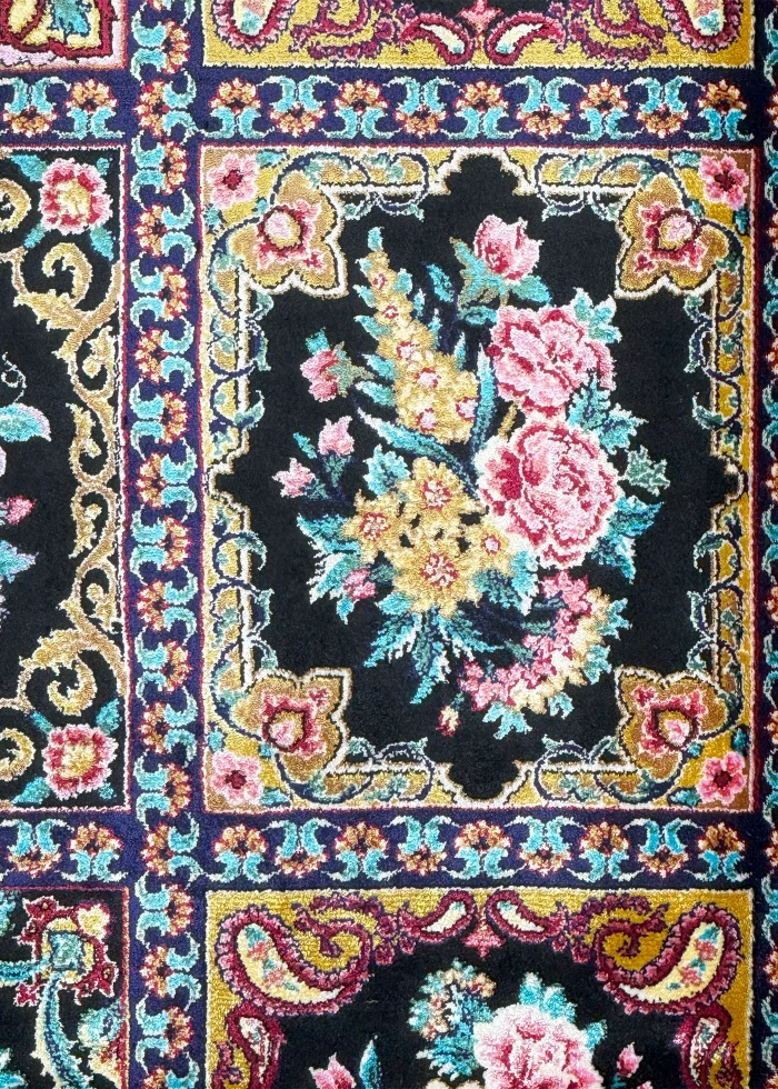 Black and Pink Persian Rug Tile Pattern 4 x 6 - Image 6