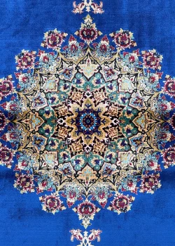 Navy Blue and Beige Persian Rug Faraz Pattern 3 x 5 - Image 2