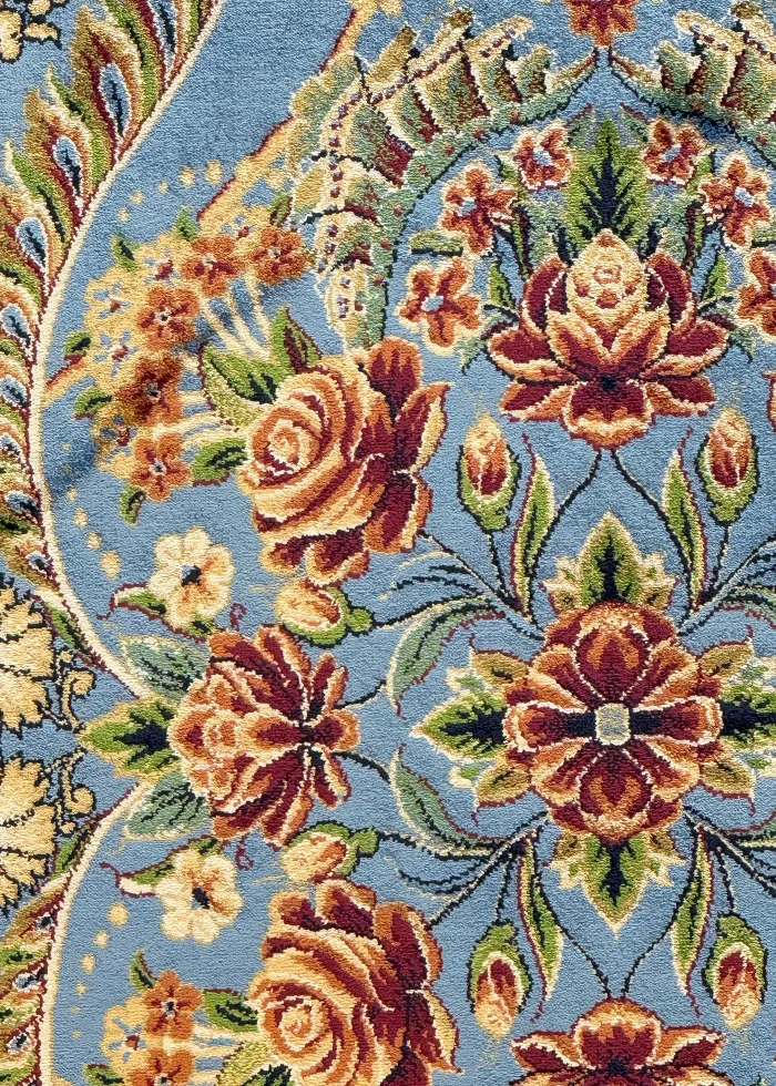Blue and Beige Persian Rug Afshan Pattern 8 x 10 - Image 3