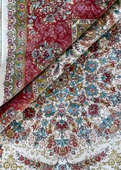 Beige and Red Peesian Rug Shah Abbasi Pattern 7 x 9 - Image 5