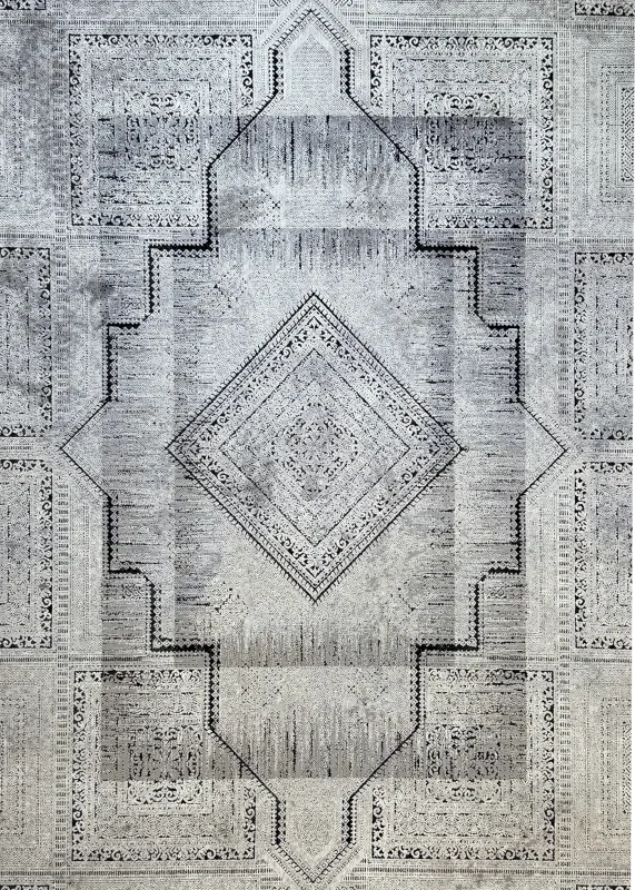 Gray Persian Rug Ash Pattern 7 x 9 - Image 2