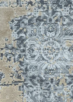 Gray and Gold Persian Rug Dawn Pattern 7 x 9 - Image 2