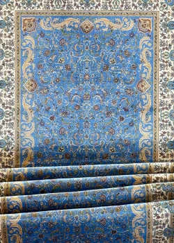 Blue and Beige Persian Runner Afshan Pattern 3 x 10 - Image 3
