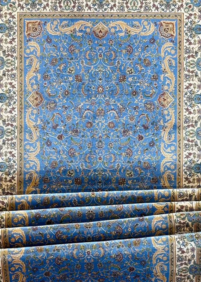 Blue and Beige Persian Runner Afshan Pattern 3 x 10 - Image 3