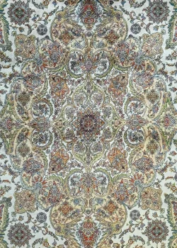 Beige and White Persian Rug Mahoor Pattern 7 x 7 - Image 3