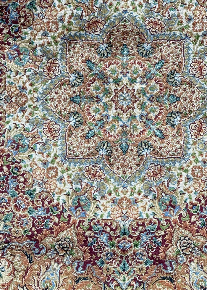 Red and Orange Persian Rug Toranj Pattern 7 x 7 - Image 3