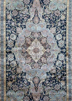 Blue and Beige Persian Rug Mahoor Pattern 4 x 6 - Image 3