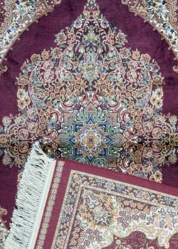 Red and Beige Persian Rug Flame Pattern 4 x 6 - Image 4