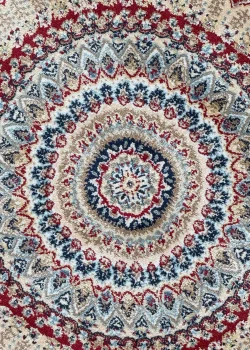 Blue and Red Round Persian Rug Golestan Pattern 5 x 5 - Image 4