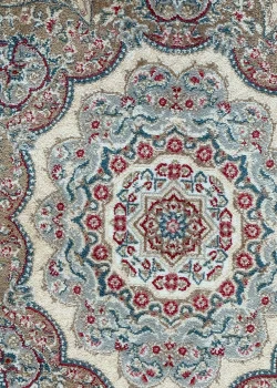 Beige and White Round Persian Rug Faraz Pattern 5 x 5 - Image 4