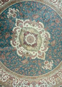 Blue and White Round Persian Rug Heaven Pattern 5 x 5 - Image 2