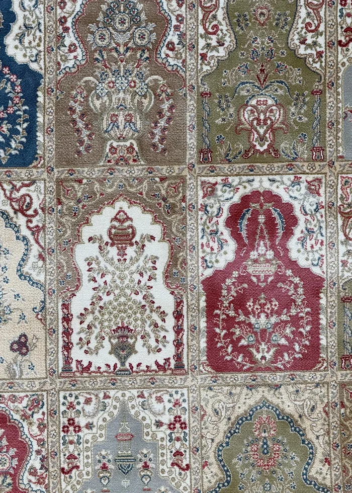 Green and Gray Persian Rug Tile Pattern 5 x 8 - Image 7