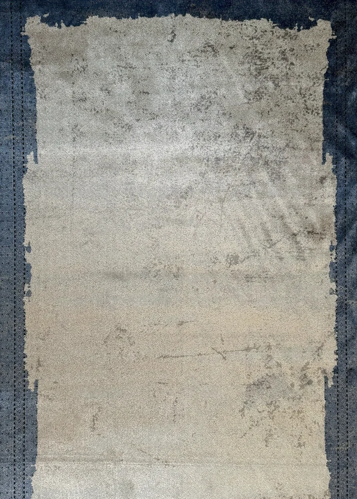 Blue and Gray Persian Rug Frame Pattern 7 x 9 - Image 2