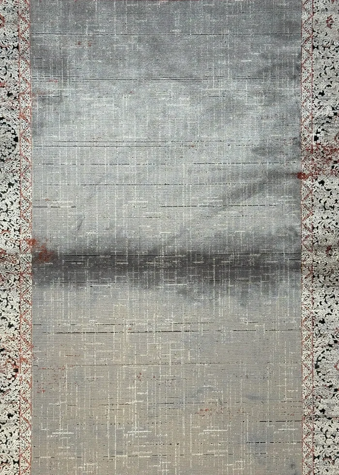 Gray and Black Persian Rug Frame Pattern 4 x 6 - Image 2
