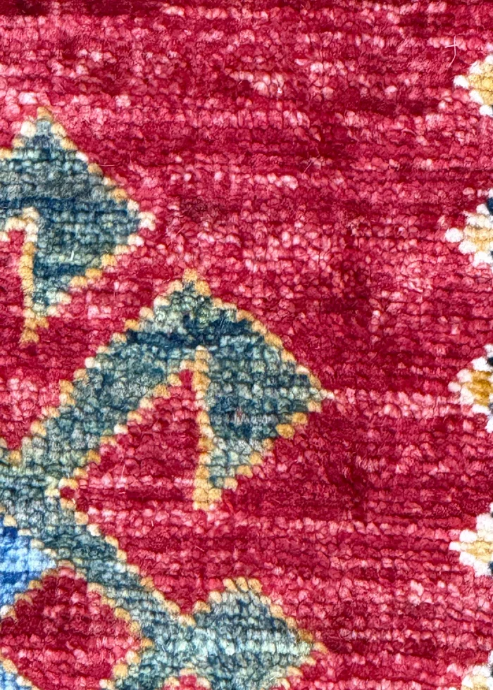 Orange and Green Wool Persian Rug Qashqai Pattern 4 x 6 - Image 4