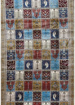 Red and Brown Persian Rug Tile Pattern 7 x 9