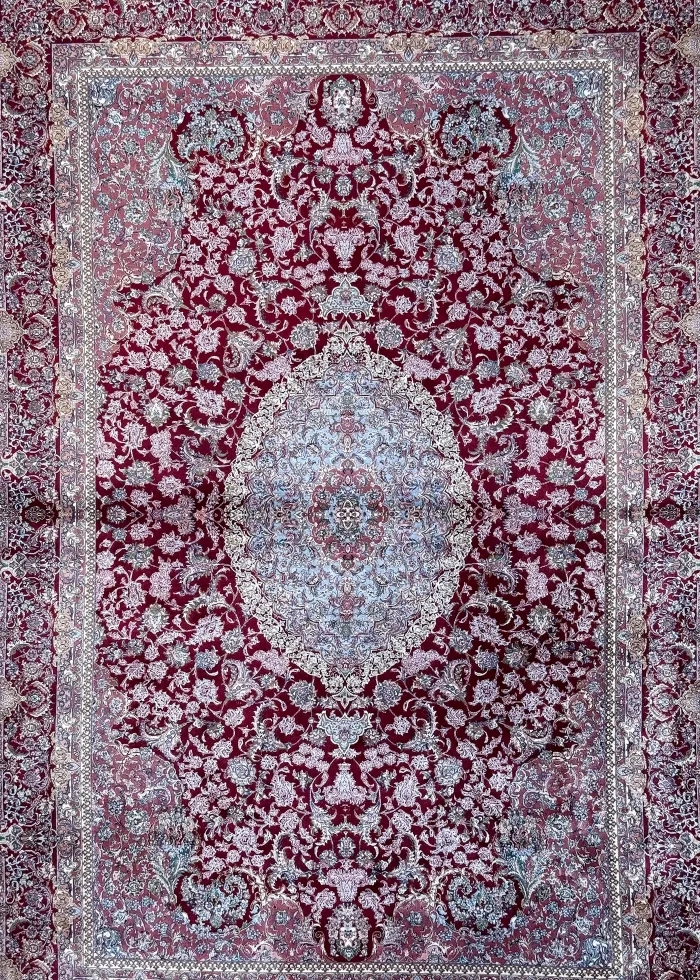Red and White Persian Rug Shah Abbasi Pattern 4 x 6 - Image 4