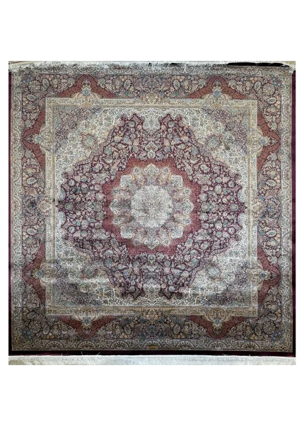Red and Brown Persian Rug Toranj Pattern 7 x 7