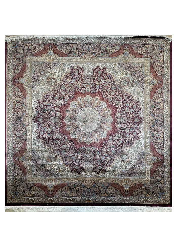 Red and Brown Persian Rug Toranj Pattern 7 x 7