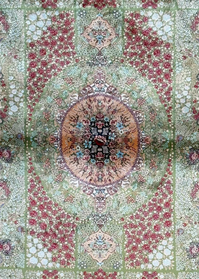 Green and Red Persian Rug Tile Pattern 4 x 6 - Image 2