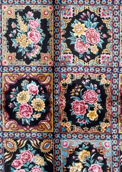 Black and Pink Persian Rug Tile Pattern 4 x 6 - Image 2