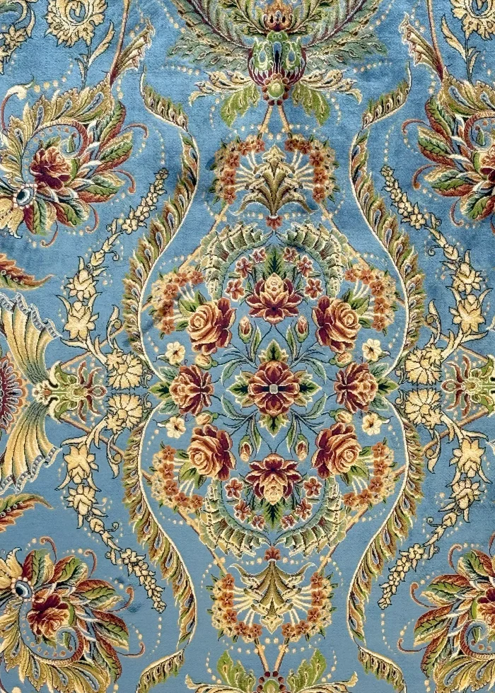 Blue and Beige Persian Rug Afshan Pattern 8 x 10 - Image 2