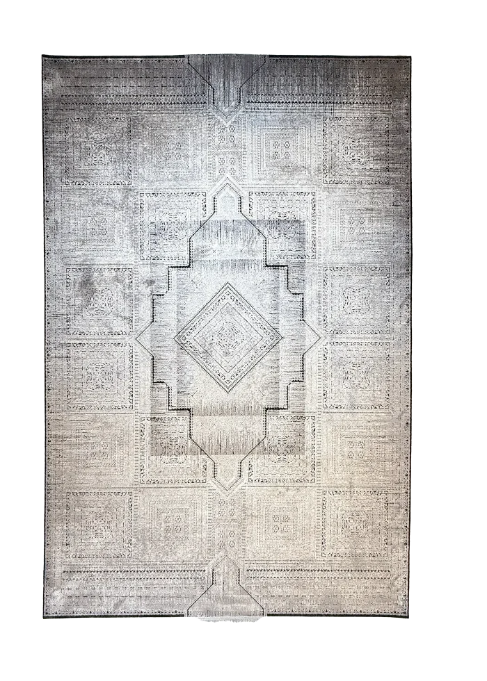Gray Persian Rug Ash Pattern 7 x 9