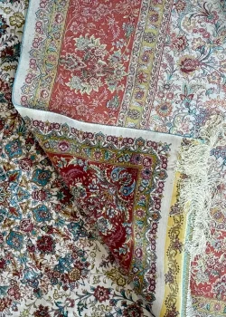 Beige and Red Peesian Rug Shah Abbasi Pattern 7 x 9 - Image 6