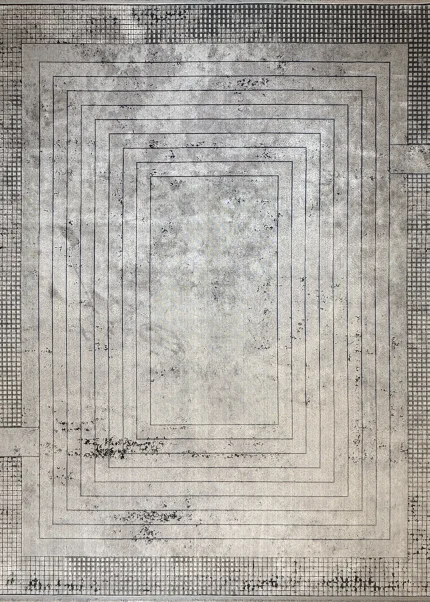Gray Persian Rug Ash Pattern 8 x 10