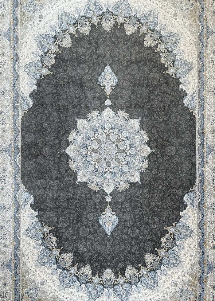 Gray and Beige Persian Rug Faraz Pattern 7 x 9 - Image 2