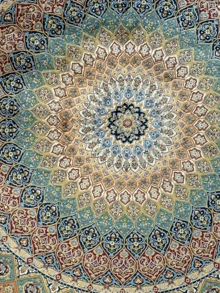 Blue and Black Persian Rug Elham Pattern 7 x 7 - Image 5
