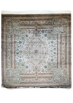 Beige and White Persian Rug Mahoor Pattern 7 x 7