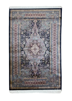 Blue and Beige Persian Rug Mahoor Pattern 4 x 6