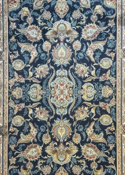 Navy Blue and Blue Persian Rug Afshan Pattern 4 x 6 - Image 2
