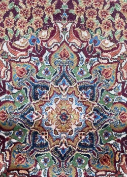 Red and Beige Persian Rug Flame Pattern 4 x 6 - Image 5