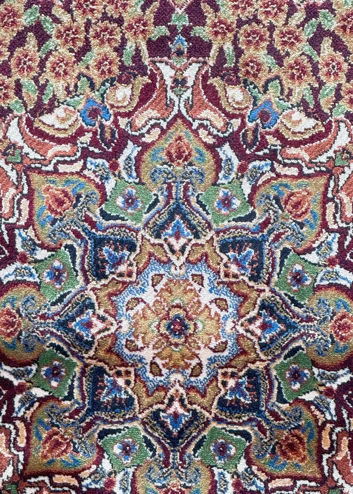 Red and Beige Persian Rug Flame Pattern 4 x 6 - Image 5