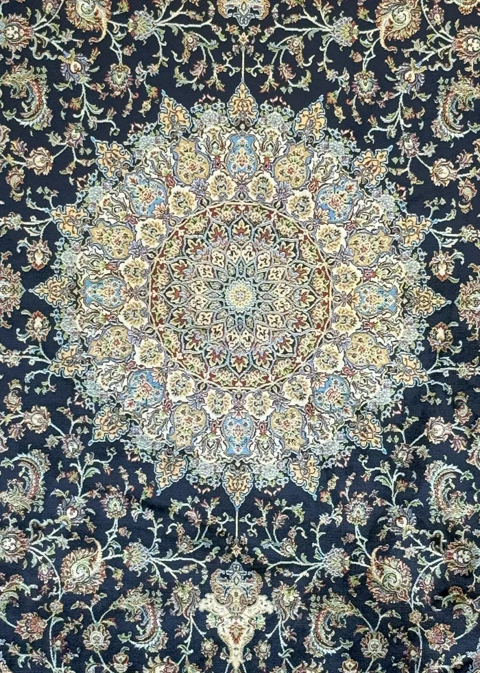 Navy Blue and Blue Persian Rug Heaven Pattern 4 x 6 - Image 4
