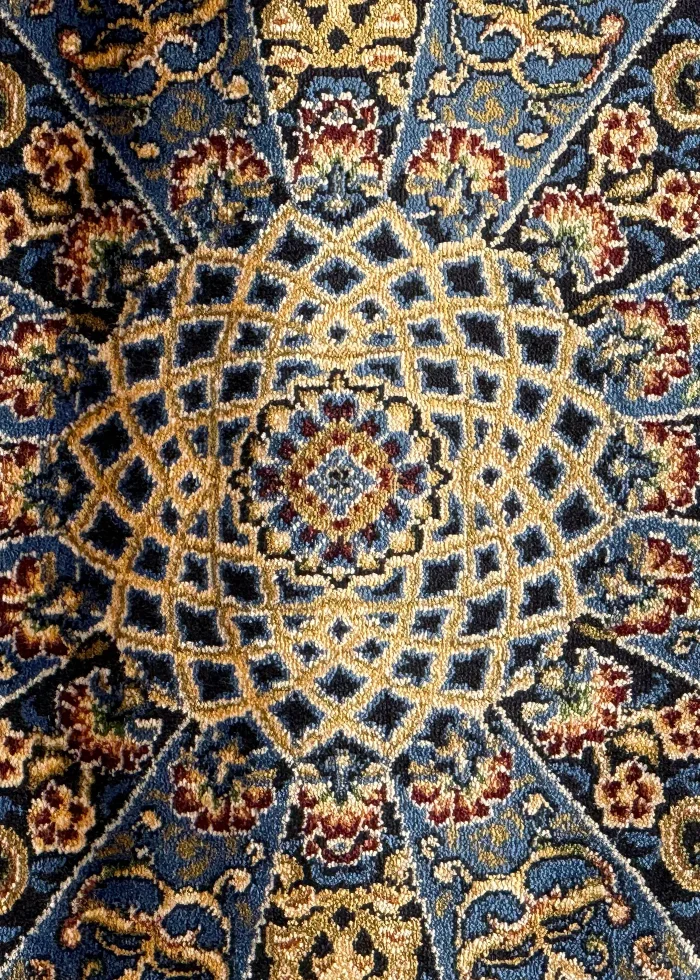 Blue and Beige Persian Rug Faraz Pattern 4 x 6 - Image 3