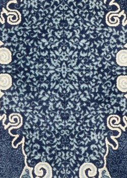 Navy Blue and Blue Round Persian Rug Horizon Pattern 5 x 5 - Image 3