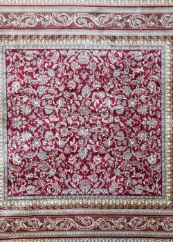 Red and Beige Persian Rug Shah Abbasi Pattern 5 x 5 - Image 2