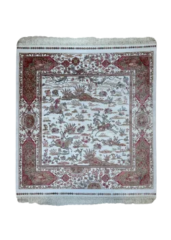 Beige and Brown Persian Rug Hunting Pattern 5 x 5