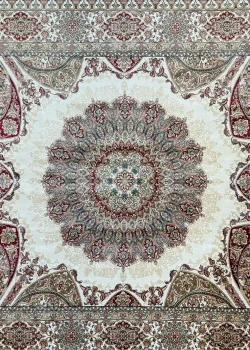 Beige and Red Persian Rug Vanda Pattern 5 x 5 - Image 2